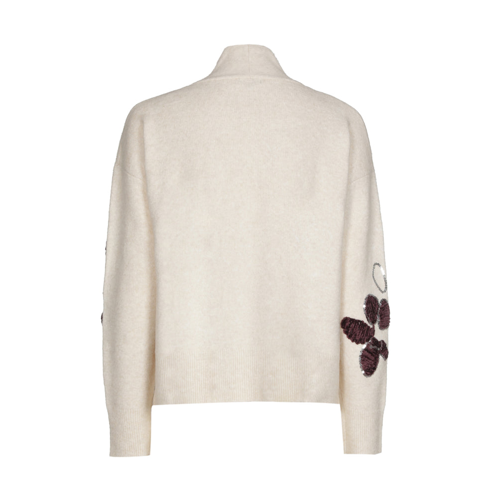 Cozy pull met bloemdetail en pailletten - Multi Color