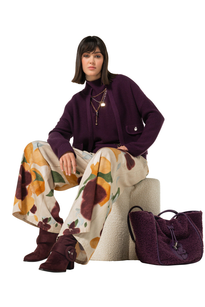 Pull met ketting detail - Plum
