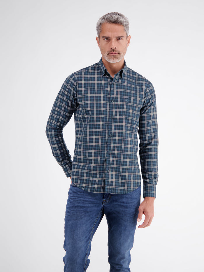 LERROS geruit herenhemd in Classic Navy - foto 1