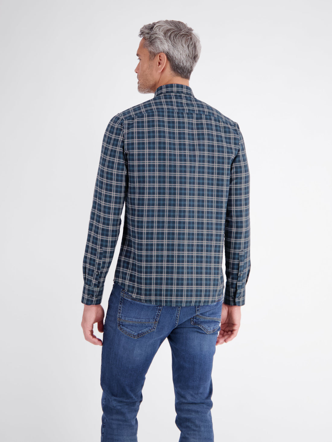 LERROS geruit herenhemd in Classic Navy - foto 2