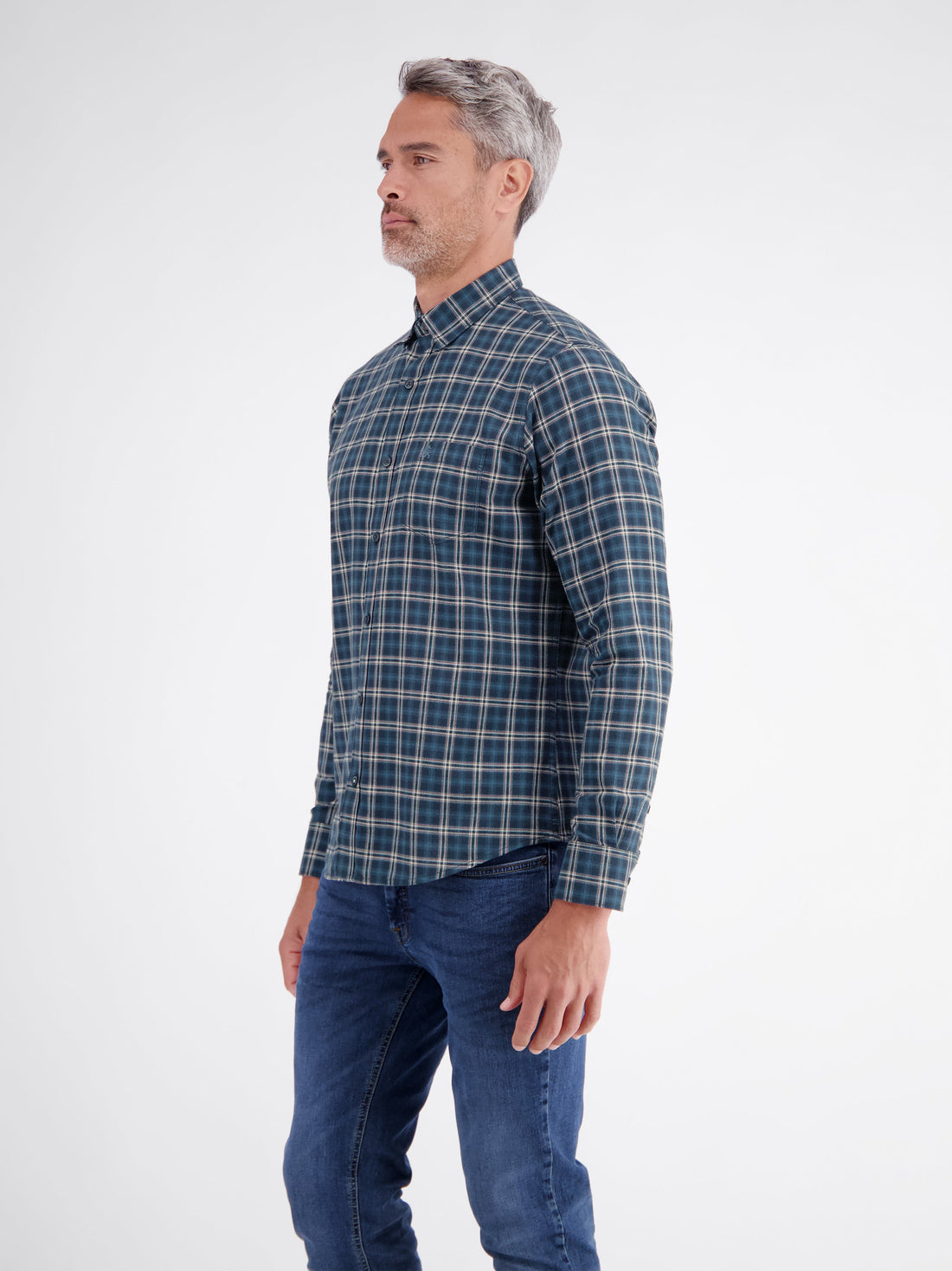 LERROS geruit herenhemd in Classic Navy - foto 3