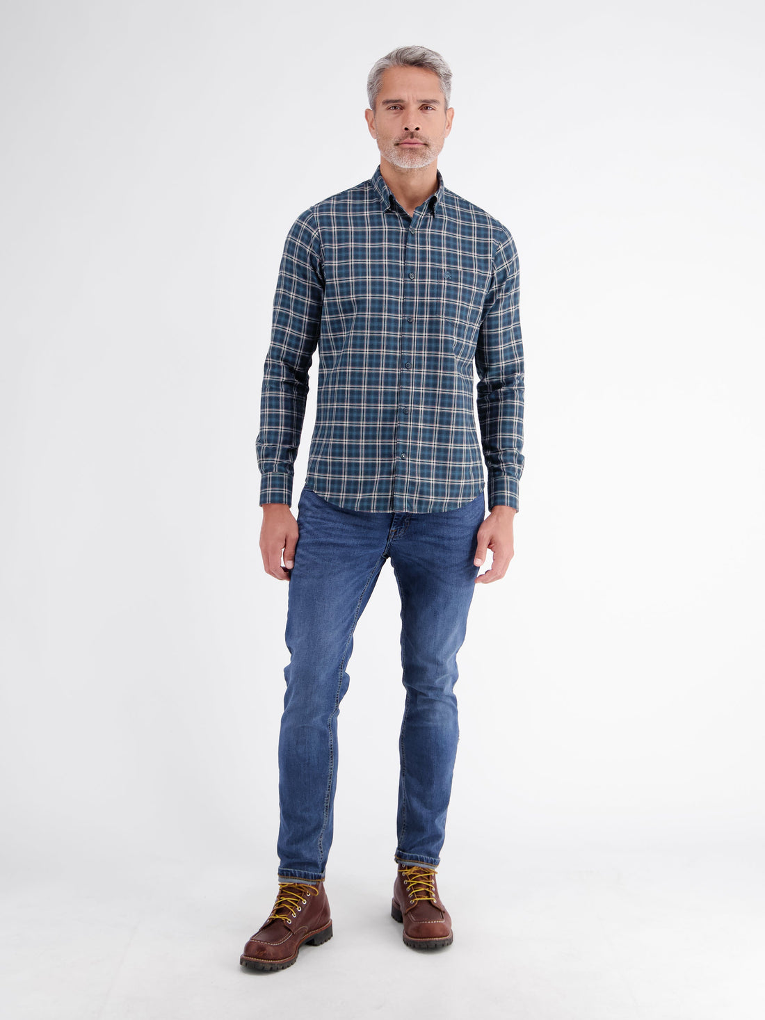 LERROS geruit herenhemd in Classic Navy - foto 4