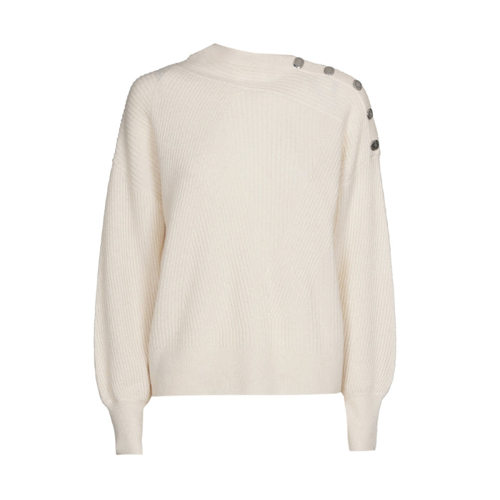 Losvallende pull met schoudereffect - Cream