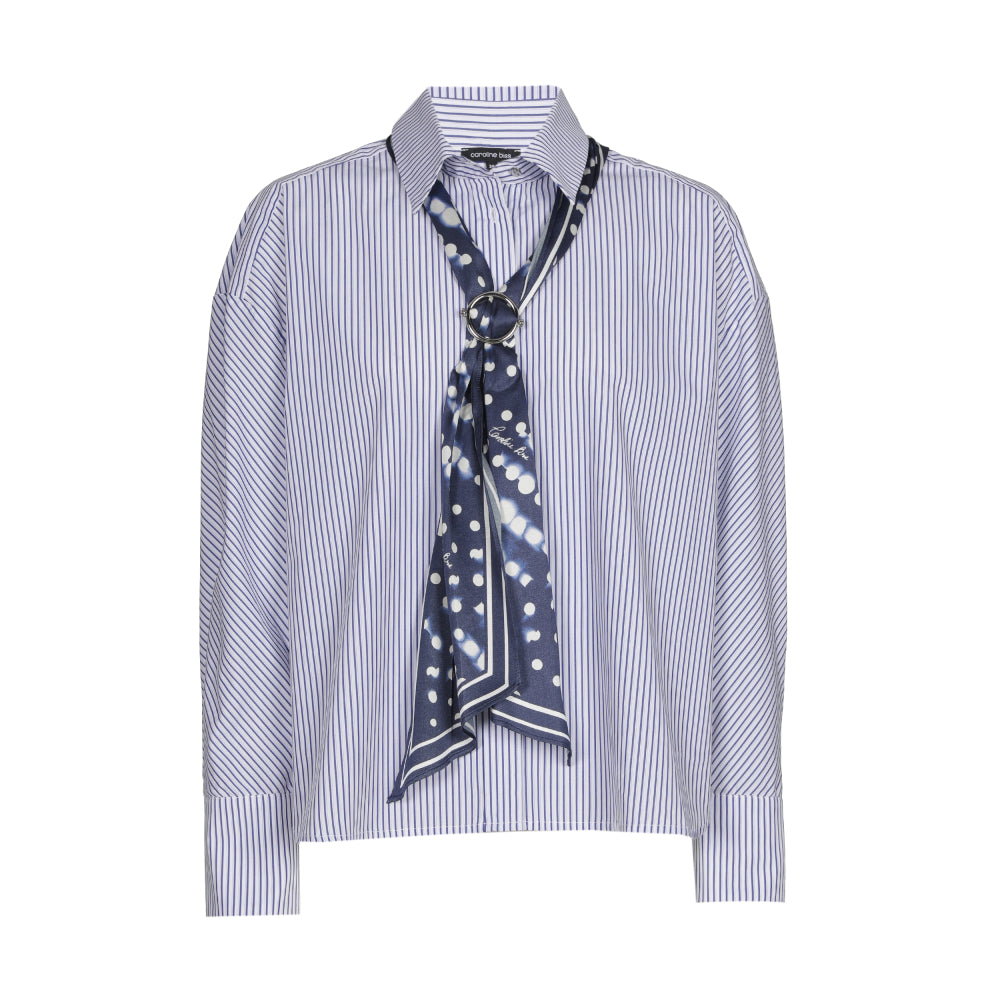 Blouse in katoen met stropdas - Multi Color