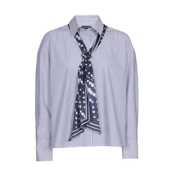 Blouse in katoen met stropdas - Multi Color