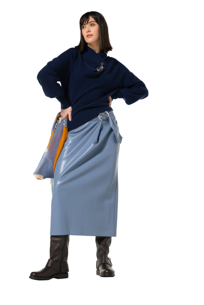 Elegante pull met kraagdetail - Navy