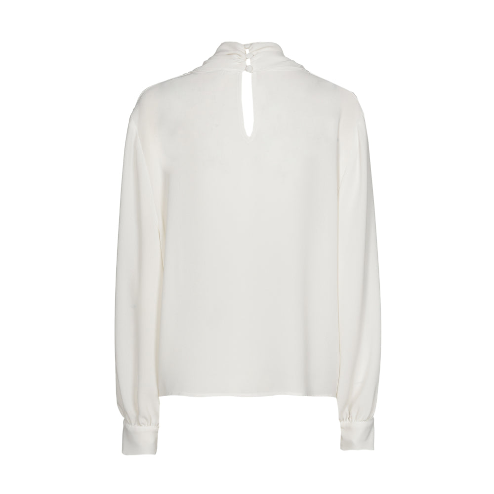 Soepele blouse met kraageffect - Cream