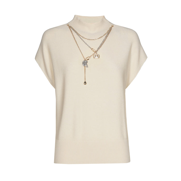 Pull met ketting detail - Cream