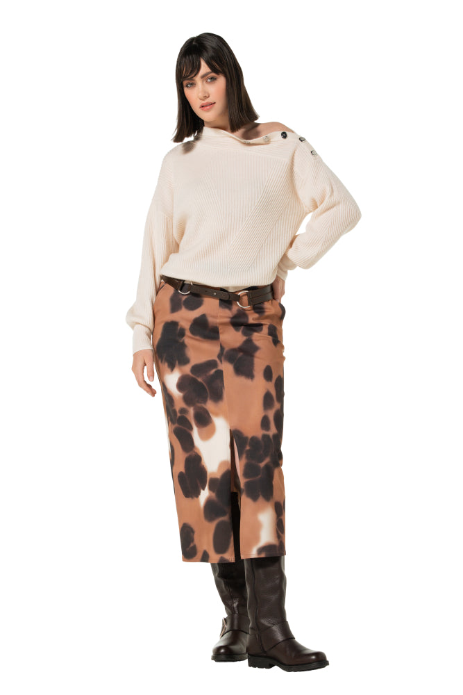 Losvallende pull met schoudereffect - Cream