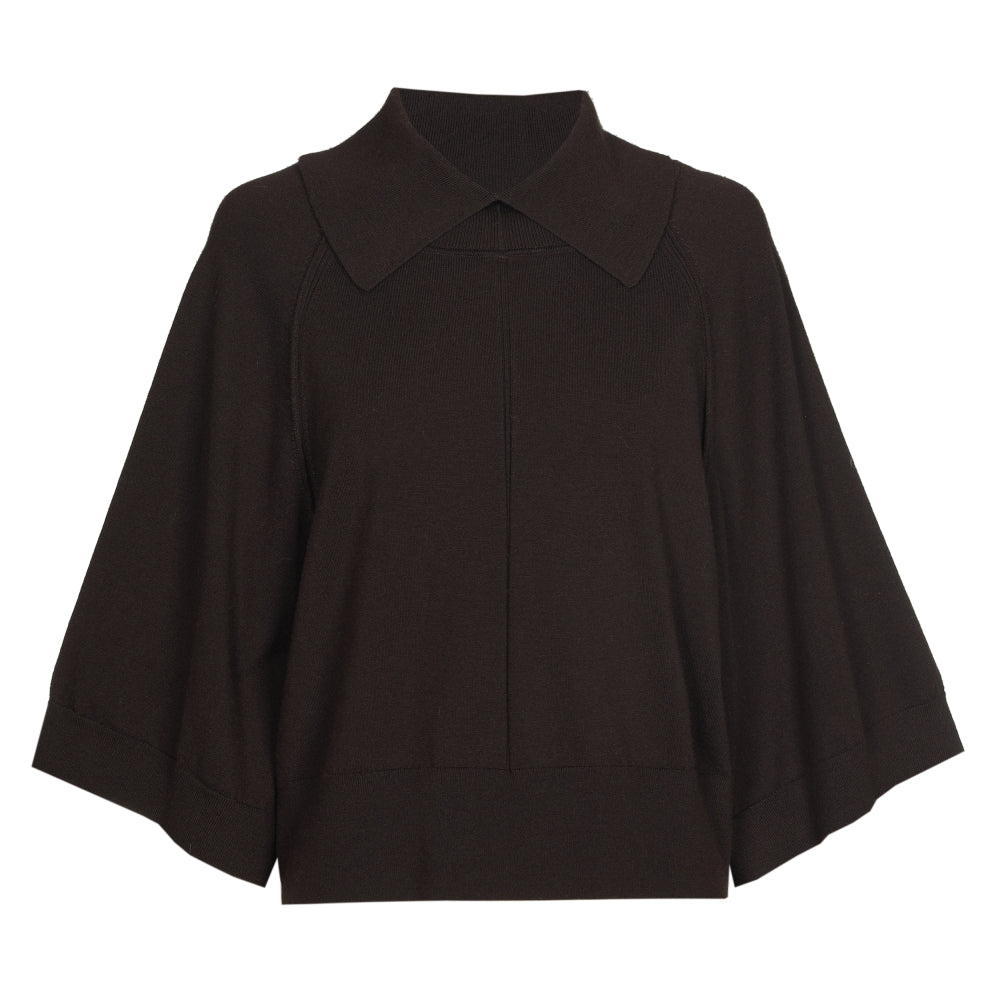 Korte pull met kimonomouw - Coffee