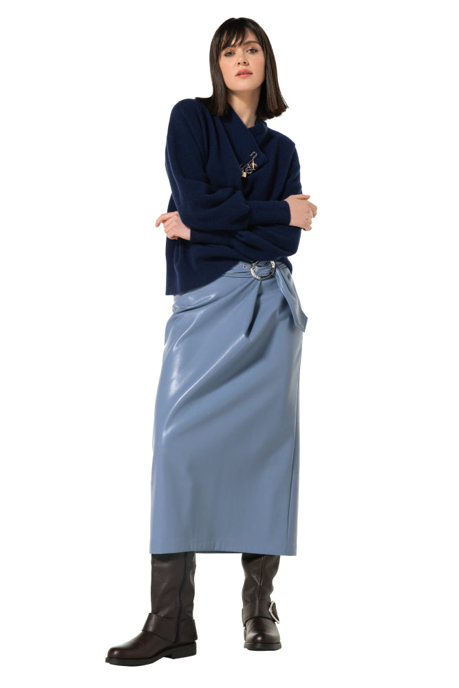 Elegante pull met kraagdetail - Navy