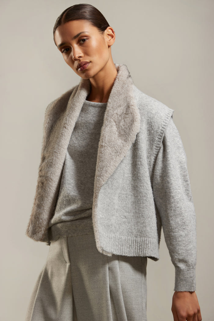 ATMOS SENZE damesset met pull en gilet - Grey