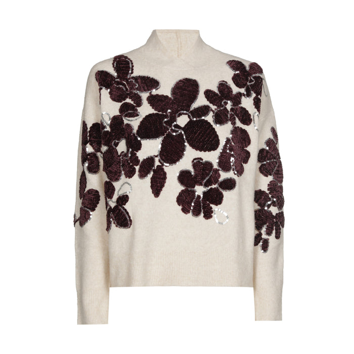 Cozy pull met bloemdetail en pailletten - Multi Color