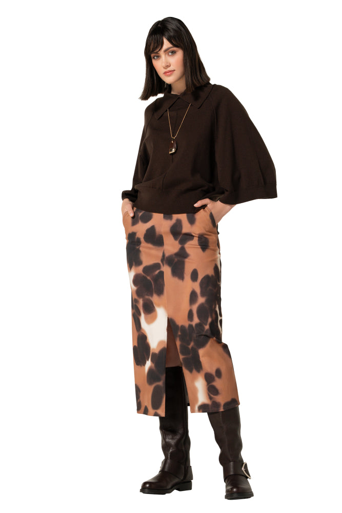Korte pull met kimonomouw - Coffee
