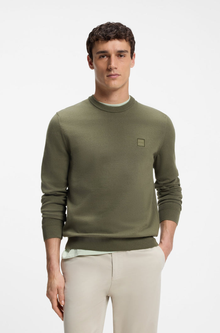 HUGO BOSS Kanovano herenpull Bright Green - model voorzijde