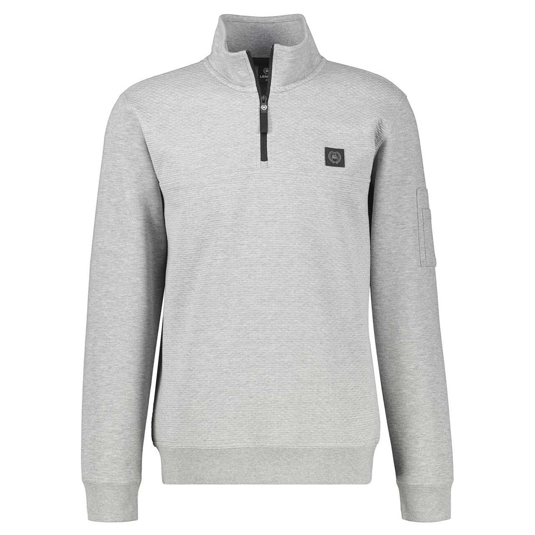 LERROS sweatshirt met troyerkraag Platinum Grey - voorzijde